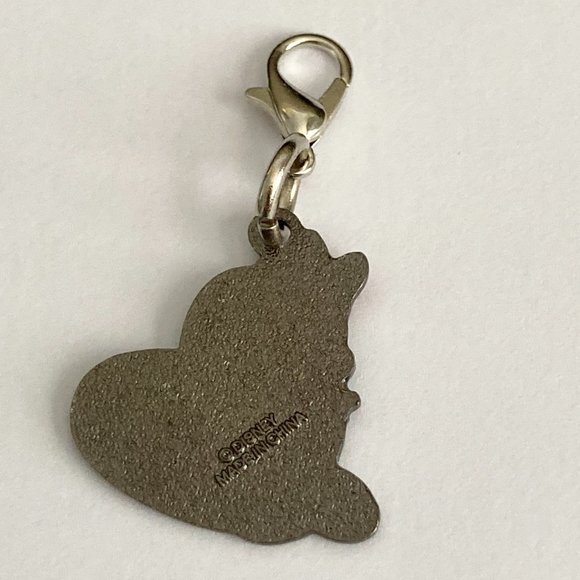 Vintage Disney Minnie Mouse Clip On Charm Zipper Pull Purse EnamelCrystal Signed - Picture 3 of 6